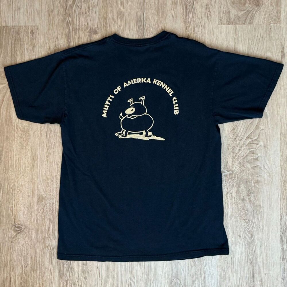 Gildan Graphic T-Shirt Mutts Of America Kennel Club Navy Blue Large